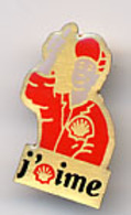 {09947} Pin's " Shell, J'aime " (f)    " En Baisse " - Carburantes