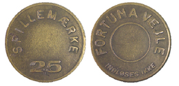 02415 GETTONE TOKEN JETON FICHA DENMARK SPILLAEMARK 25 FORTUNA VEJLE INDLOSES IKKE - Casino