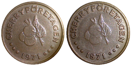 05324 GETTONE TOKEN JETON FICHA DENMARK CASINO SLOT GAMING CHERRY FORETAGEN 1971 COPPER - Casino