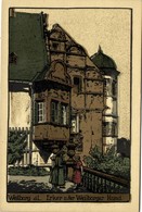 WEILBURG A. L., Erker U. Der Weilburger Hund (1910s) Steindruck AK - Weilburg