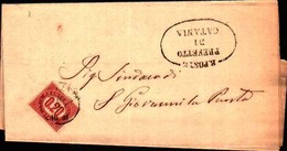 72777) LETTERA CON  20C.SERVIZIO DI STATO DA CATANIA A S. GIOVANNI LA PUNTA IL 15-9-1875 - Dienstmarken