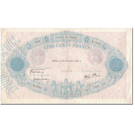 France, 500 Francs, 500 F 1888-1940 ''Bleu Et Rose'', 1939-11-23, TB+ - 500 F 1888-1940 ''Bleu Et Rose''