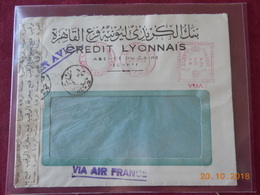 Lettre D Egypte De 1950 Avec EMA Et Bande De Censure - Storia Postale