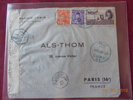 Lettre D Egypte De 1948 Avec Bande De Censure A Destination De Paris - Storia Postale
