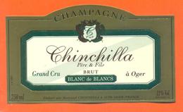 étiquette De Champagne Brut Grand Cru Chinchilla à Oger - 75 Cl - Paarden