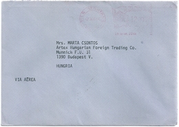 B2476 Brazil Post History Machine Stempel Letter To Budapest Hungary - Automatenmarken (Frama)