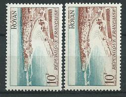 [24] Variété : N° 978 Royan Brun-jaune Au Lieu De Brun + Normal ** - Unused Stamps