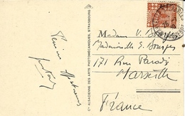 1930- C P A D'Algérie Affr. 1 F. Oblit. Cad MARSEILLE ST CHARLES / PAQUEBOT - Correo Marítimo