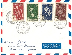 1953- Enveloppe De Casablanca-Postes Affr. N° 320à 322 Pour La France - Covers & Documents