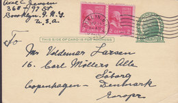 United States Uprated Postal Stationery Ganzsache BROOKLYN 1945 SØBORG Denmark Mi. 413 Eru & Erl 2-Sided Perf. Booklet - 1941-60