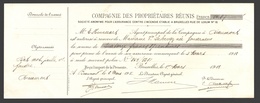 Reçu / Quittance / Kwitantie Compagnie Des Propriétaires Réunis - Beaumont 1911 - Bank En Verzekering