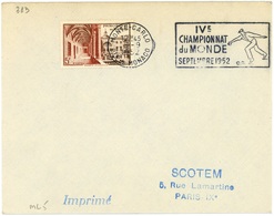 MONTE-CARLO Pte DE MONACO 1952 IVe CHAMPIONNAT DU MONDE (pétanque) - Lettres & Documents