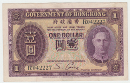 Hong Kong 1 Dollar 1936 VF+ Pick 312 - Hongkong