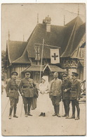 Real Photo British Officers And Nurse WWI Red Cross  Canadian Hospital Saint Cloud France - Croix-Rouge