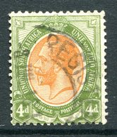 South Africa 1913-14 KGV Definitives - 4d Orange-yellow And Olive-green Used (SG 10a) - Ungebraucht