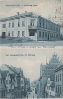 AK Neustadt Orla Böttchers Hotel Böttcher Karl Alexanderstraße Carl Alexander Straße A Lausnitz Linda Rosendorf Bahnpost - Neustadt / Orla