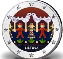 LITUANIE 2018 - FESTIVAL DE LA DANSE - 2 EUROS COMMEMORATIVE-  COULEUR - FARBE- COLORISEE - COULEURS - COLORED - COLOR - Lituania