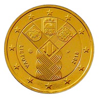 LITUANIE 2018 - ETATS BALTES - 2 EUROS COMMEMORATIVE PLAQUÉE OR - Litauen