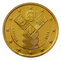 LETTONIE 2018 - ETATS BALTES - 2 EUROS COMMEMORATIVE PLAQUÉE OR - Lettonia