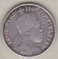 ETHIOPIE . GERSH EE 1895 A (1903) . MENELIK II . ARGENT - Etiopia