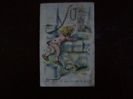 Carte Postale Ancienne Illustrée Par Roger Levasseur:" Eh, Jojo, Tu Viens, On Voit La Lune!" - Levasseur, Roger