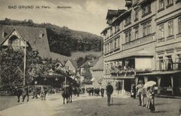 BAD GRUND Im Harz, Marktplatz, Romer's Hotel Rathhaus (1910s) AK (2) - Bad Grund