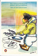 Kunuk Platov Drawing / Comics Humour Eskimo Inuit Postcard - 1987 Unused - Groenland