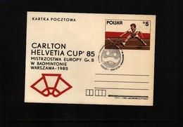 Poland / Polska 1986 Badminton Interesting Postcard - Badminton