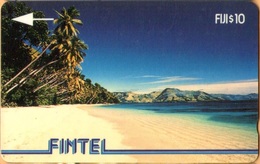 Fiji - FIJ-FI-2, GPT, Fintel, 1CWFB, Palms & Beach, Beaches, Palm-trees, Sea, 10$, 10.500ex, 1993, Used - Fiji