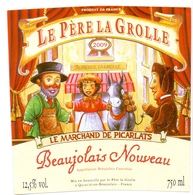 Etiket Etiquette - Vin - Wijn - Beaujolais Nouveau - Le Père La Grolle - 2009 - Beaujolais