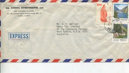 (25) Commercial EXPRESS Cover Posted From Taiwan To Australia (1970's) River Dams Stamp Etc - Storia Postale