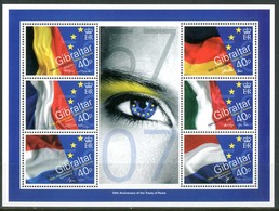 GIBILTERRA / GIBRALTAIR 2007** - 50th Anniversary Of The Treaty Of Rome - Block MNH, Come Da Scansione. - Stamps