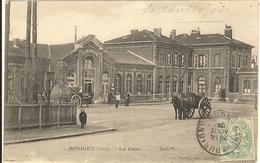 59 - Nord-  Busigny _  La Gare  (1902 ) Annimé Attelage - Other & Unclassified