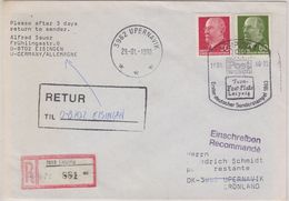 Greenland 1990 Return R-letter Upervakik Ca 29.01.1990 (41010) - Lettres & Documents