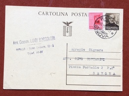 INTERO POSTALE  REPUBBLICA SOCIALE MAZZINI 30 C. + 20 C. DA RAPALLO  (avv.Luigi Boccoleri) A GENOVA IN DATA 8/11/44 - Postwaardestukken