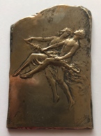 Médaille Bronze Argenté. Ballets Russes Anna Pavlova Et Diaghilev. Pastorale. G. Devreese. 50 X 80 Mm - 113 Gr. Uniface. - Professionnels / De Société