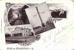 BLANKENBURG, Bahnhof, Burgthor, Krieger-Denkmal, Schloss (1901) AK - Blankenburg