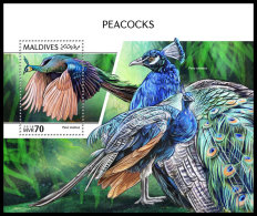 MALDIVES 2018 MNH** Peacock Pfauen Paons S/S - OFFICIAL ISSUE - DH1841 - Peacocks