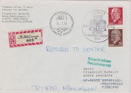 Finland 1989 Return R-letter Rovaniemi / Arctic Circle Ca 24.7.89 (41016) - Sonstige & Ohne Zuordnung