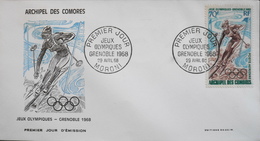 Territoire Des COMORES - 1er JOUR 1968 - Jeux Olympiques De Grenoble 1968 - Daté : Maroni 29.4.1968 - TBE - Covers & Documents