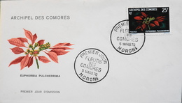 Territoire Des COMORES - 1er JOUR 1970 - Fleurs Des Comores - Daté : Maroni 5.3.1970 - TBE - Storia Postale