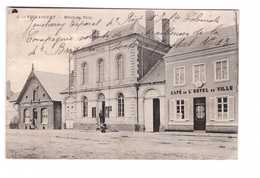 80 Vignacourt Hotel De Ville Café De L' Hotel De Ville Cpa Carte Animée Cachet 1915 - Vignacourt