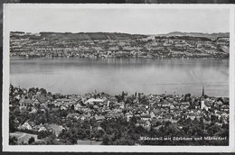 SVIZZERA  - WÄDENSWIL MIT ZÜRICHSEE UND MÄNNEDORF - FORMATO PICCOLO - VIAGGIATA 1950 FRANCOBOLLO ASPORTATO - Männedorf