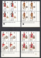 Gibraltar 1969 Uniforms, Mint No Hinge, Corner Blocks, Sc# 226-229,SG 240-243,Yt 224-227 - Gibraltar