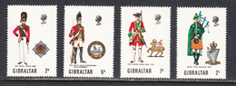 Gibraltar 1970 Uniforms, Mint No Hinge,Sc# 234-237,SG 248-251,Yt 232-235 - Gibraltar