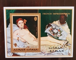 AJMAN TABLEAUX/PAINTING, IMPRESSIONNISTES - Michel BF 274 ** MNH. MANET - Impresionismo