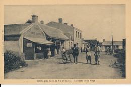 CPA 85 SION L'OCEAN Près Croix De Vie L'Avenue De La Plage Epicerie Poissonnerie Baranger - Saint Gilles Croix De Vie