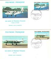 Frech Polynesia 1980 Airmail FDC - Pair - Covers & Documents