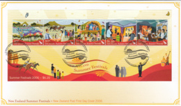 New Zealand 2006 FDC Scott #2104b Souvenir Sheet Of 5 Summer Festivals - FDC