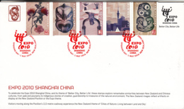 New Zealand 2010 Opening Day Cover Block Of 5 Artifacts EXPO 2010 Shanghai China - Cartas & Documentos